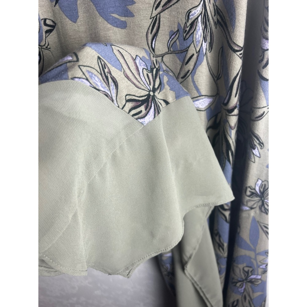 LOGO by Lori Goldstein Floral Sleeveless Handkerchief Hem‎ Maxi Dress Size Small - Picture 4 of 9